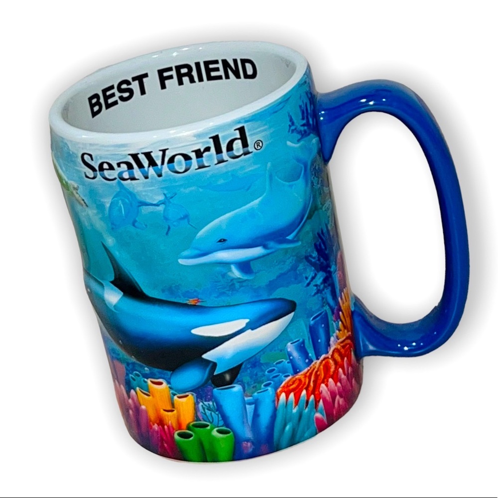 Best friend sea world mug 3D shamu whale & sea creatures